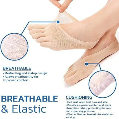 Chaussettes respirantes ultra-fines à cinq orteils Lighteme | Lot de 5 paires