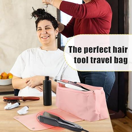 Lighteme Reisetasche für Haarwerkzeuge mit hitzebeständiger Matte