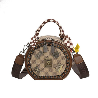 Lighteme Damen Lederhandtasche - Retro Leder Umhängetasche