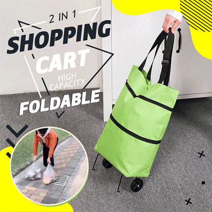 Lighteme Shopping Cart - 2 in 1 faltbare Einkaufstrolley-Tragetasche