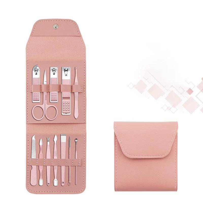 Lighteme Lot de 12 à 16 coupe-ongles en acier inoxydable avec sac pliable