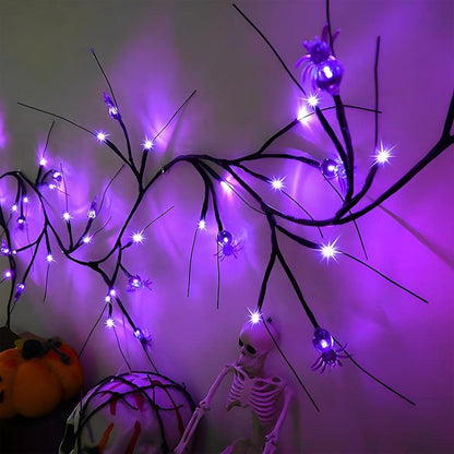 Guirlande lumineuse Halloween en forme d'araignée violette Lighteme