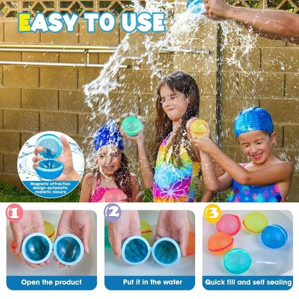 Lighteme Wiederverwendbare, selbstdichtende Wasserbombenballons, 6er-Set