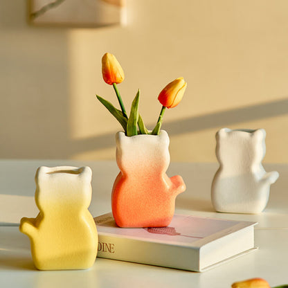 Lighteme Keramikvase mit süßer Katzenrückansicht