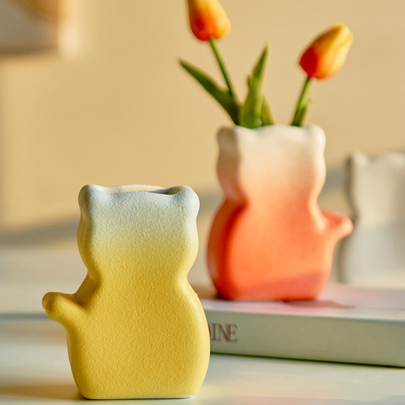 Lighteme Keramikvase mit süßer Katzenrückansicht