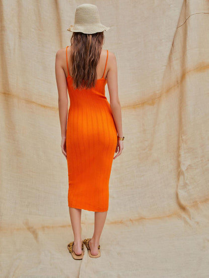Lighteme Orange Damen Sommerkleid