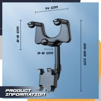 Support de téléphone de voiture rotatif et rétractable Lighteme