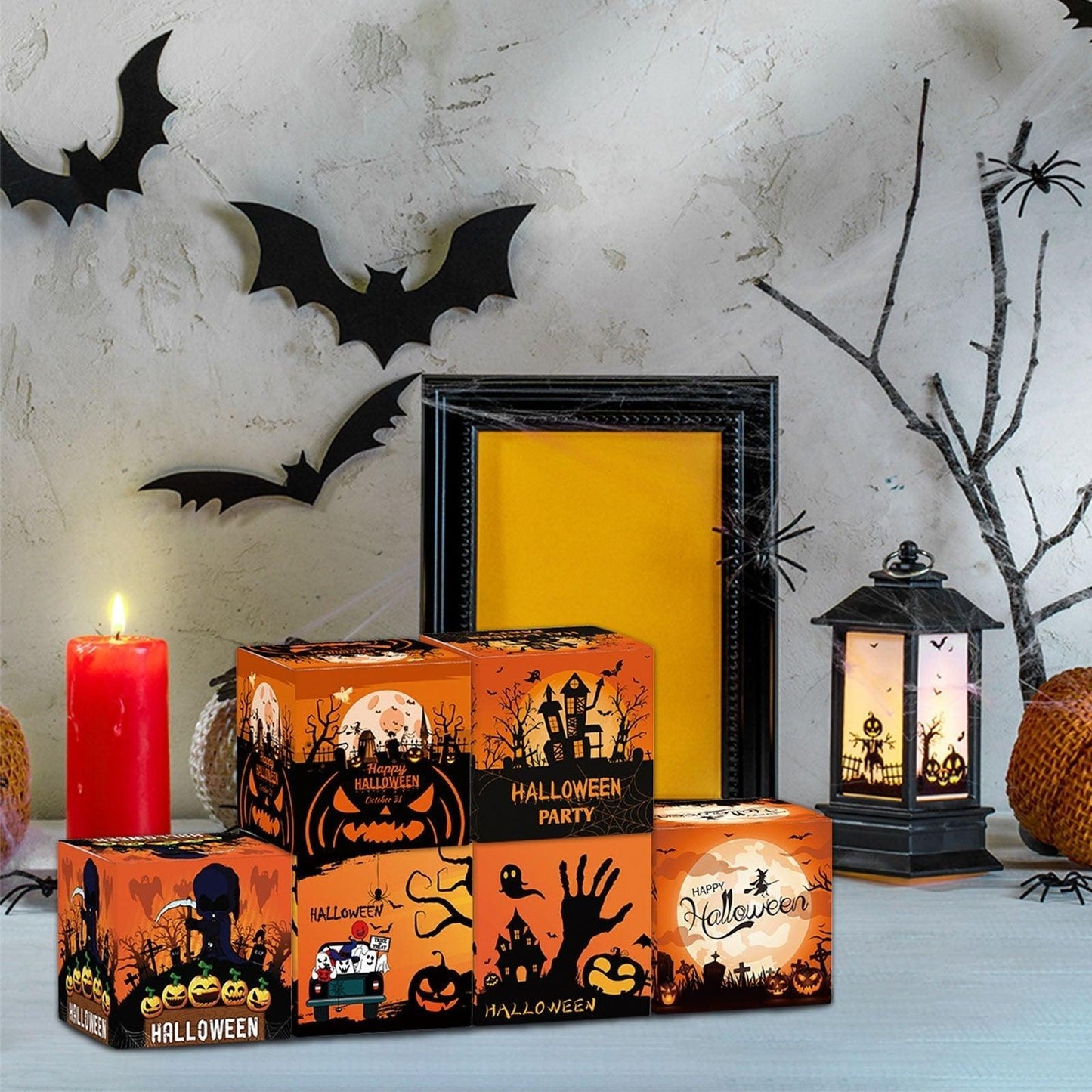 Lot de 12 sacs cadeaux Lighteme pour Halloween pour emballage de bonbons et friandises