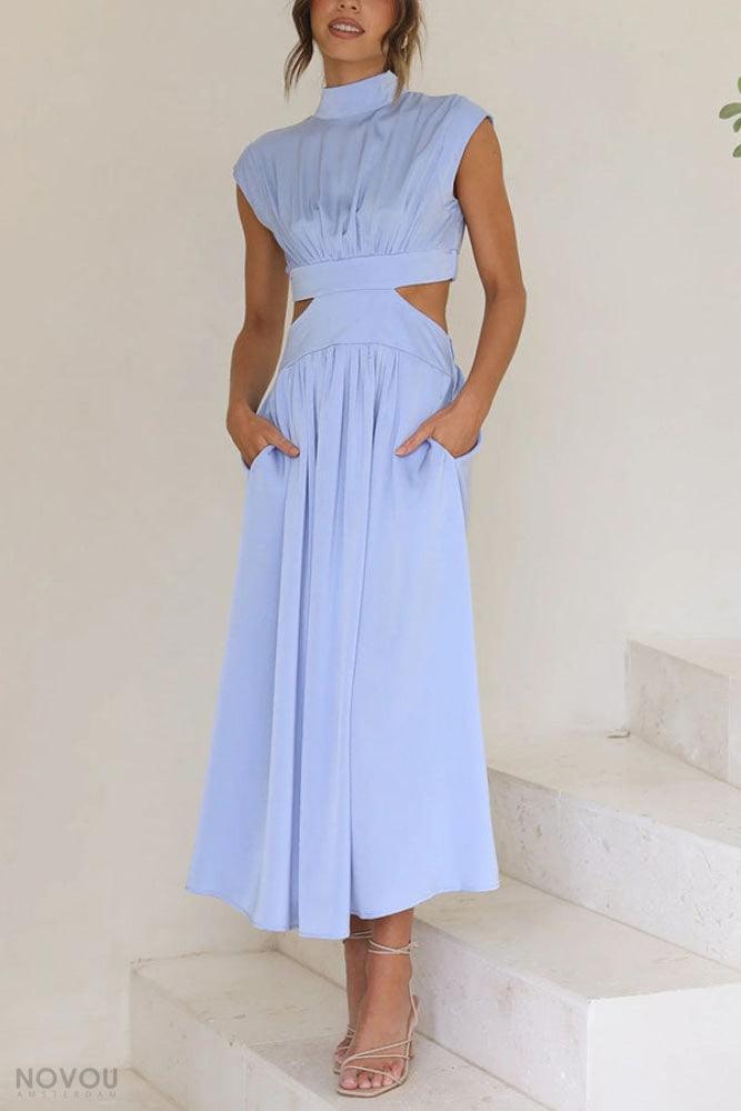 Lighteme Cut Out Sommerkleid Damenmode