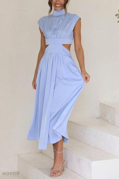 Lighteme Cut Out Sommerkleid Damenmode