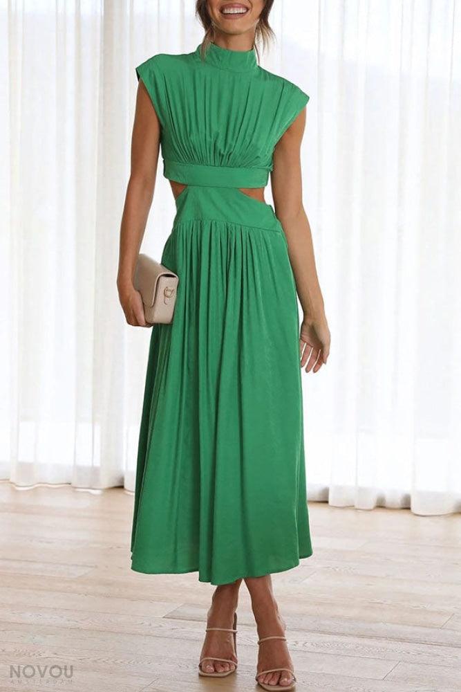 Lighteme Cut Out Sommerkleid Damenmode