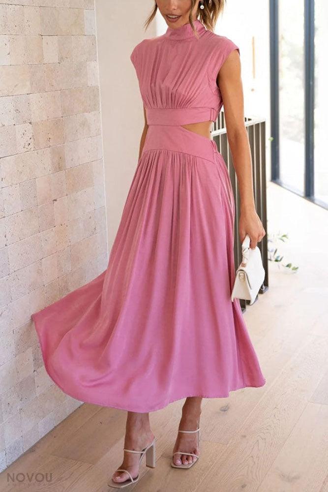 Lighteme Cut Out Sommerkleid Damenmode
