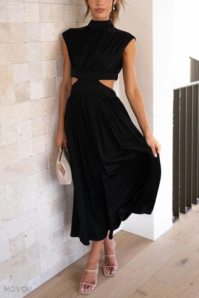 Lighteme Cut Out Sommerkleid Damenmode