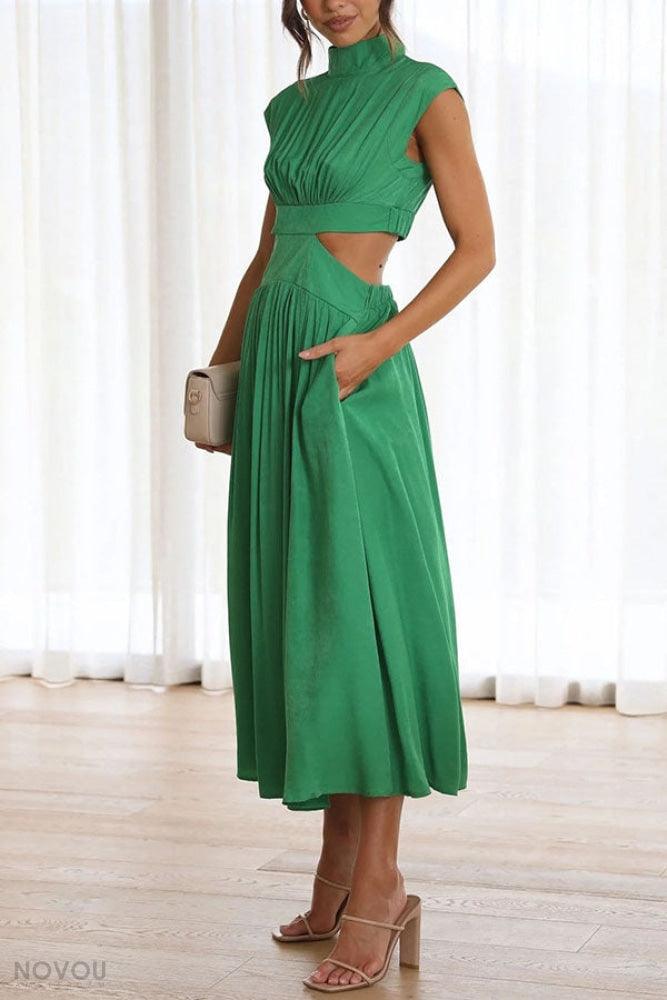 Lighteme Cut Out Sommerkleid Damenmode