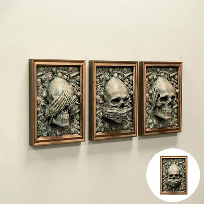 Image encadrée 3D Halloween des trois crânes sages de Lighteme