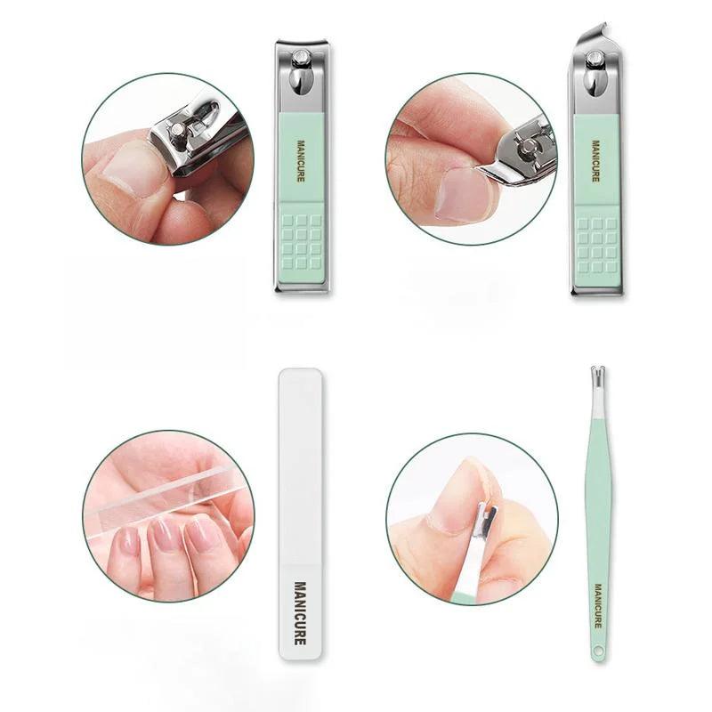 Lighteme Lot de 12 à 16 coupe-ongles en acier inoxydable avec sac pliable