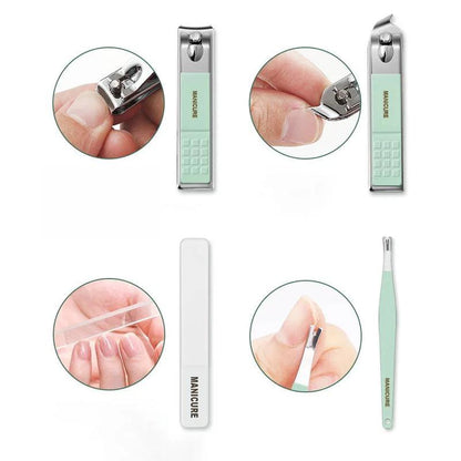 Lighteme Lot de 12 à 16 coupe-ongles en acier inoxydable avec sac pliable