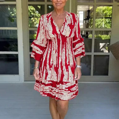Lighteme Maxikleid im Bohemian-Stil mit V-Ausschnitt