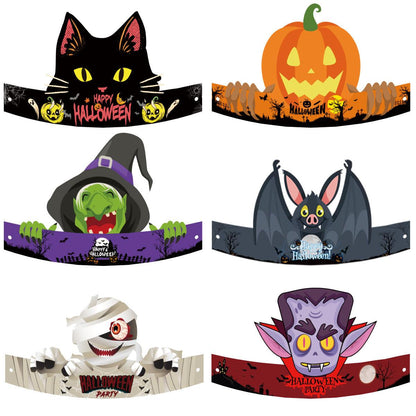 Ensemble de 6 chapeaux ou bandeaux en papier pour Halloween Lighteme