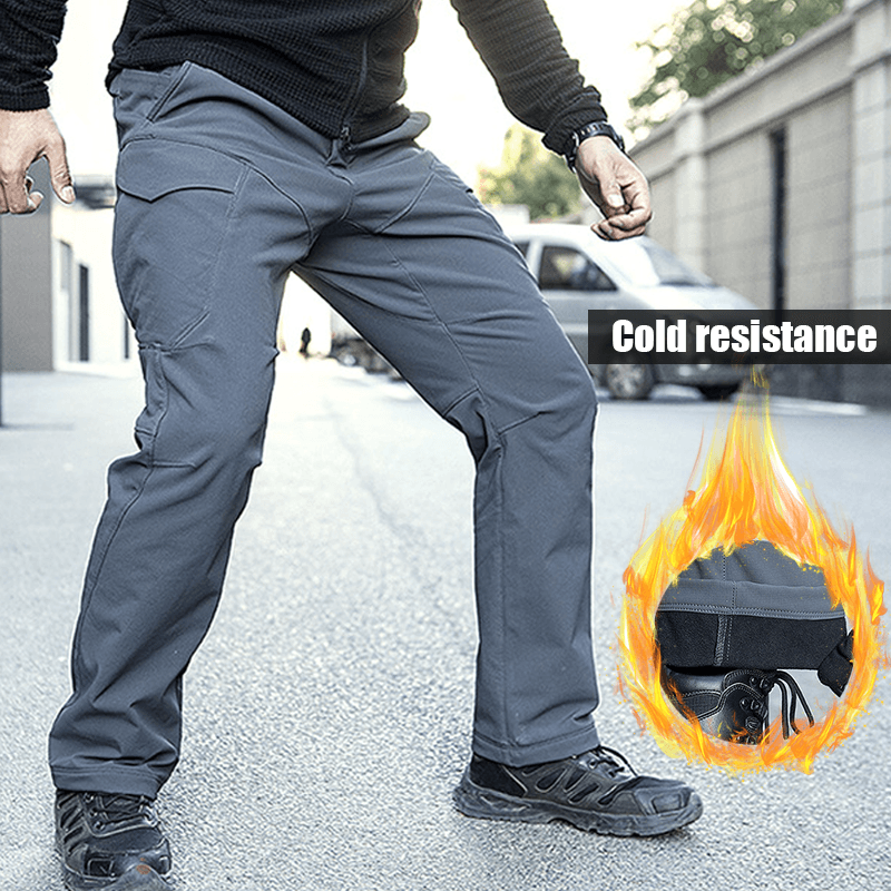 Lighteme Softshell wasserdichte taktische Hose für den Winter Schwarz