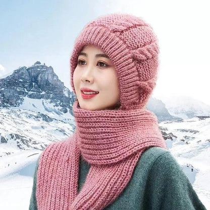 Lighteme Women Knitted Beanie & Scarf Combo