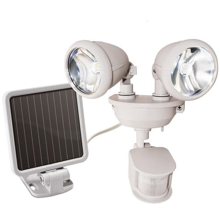 Lampe de sécurité solaire Lighteme à double tête avec détecteur de mouvement | Blanc ou noir