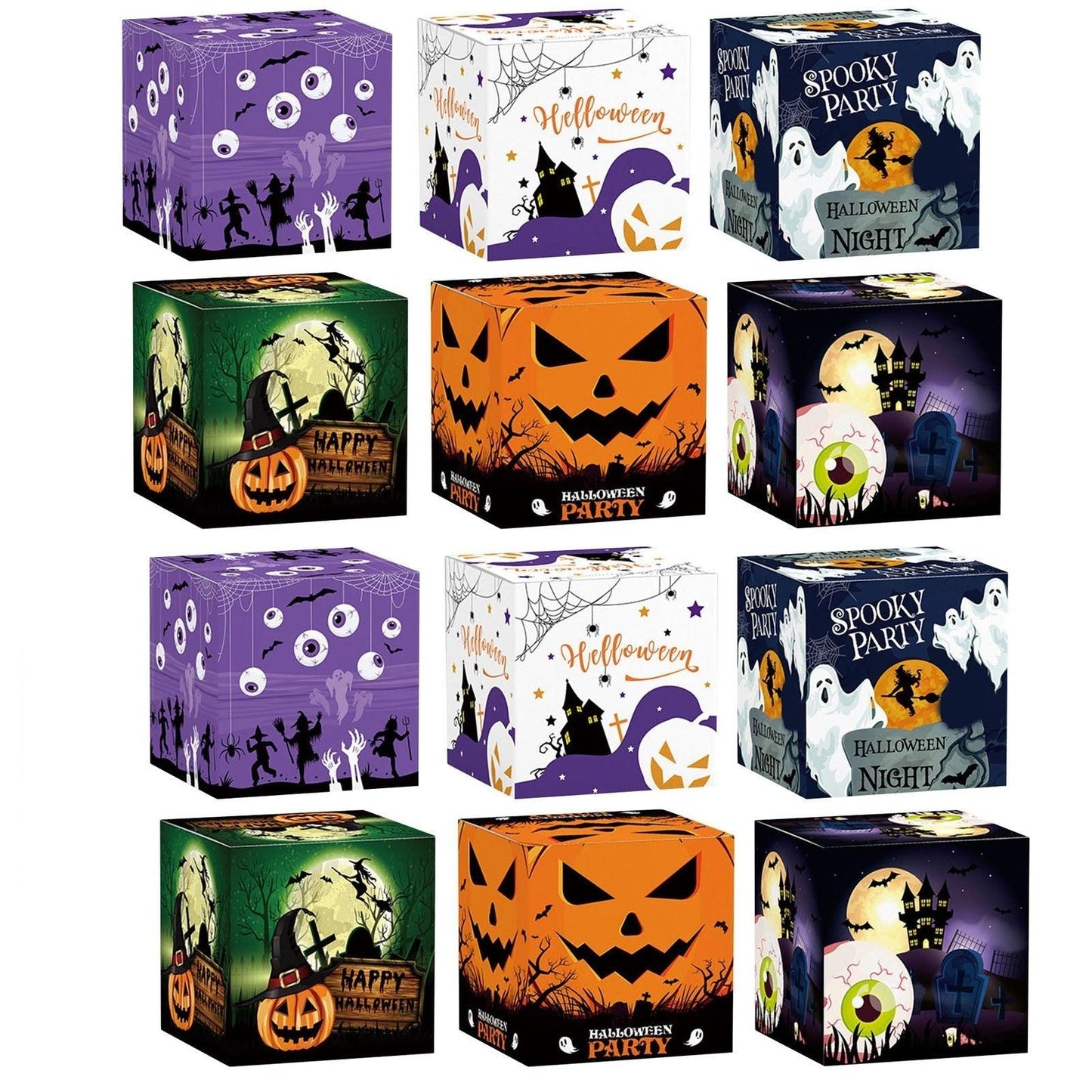 Lot de 12 sacs cadeaux Lighteme pour Halloween pour emballage de bonbons et friandises