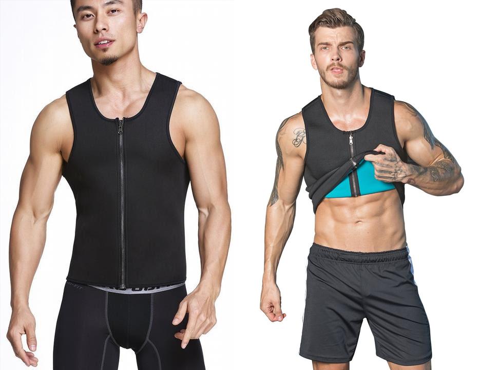 Lighteme Saunaweste mit Reißverschluss für das Taillentraining für Herren – Schnell in Form kommen!