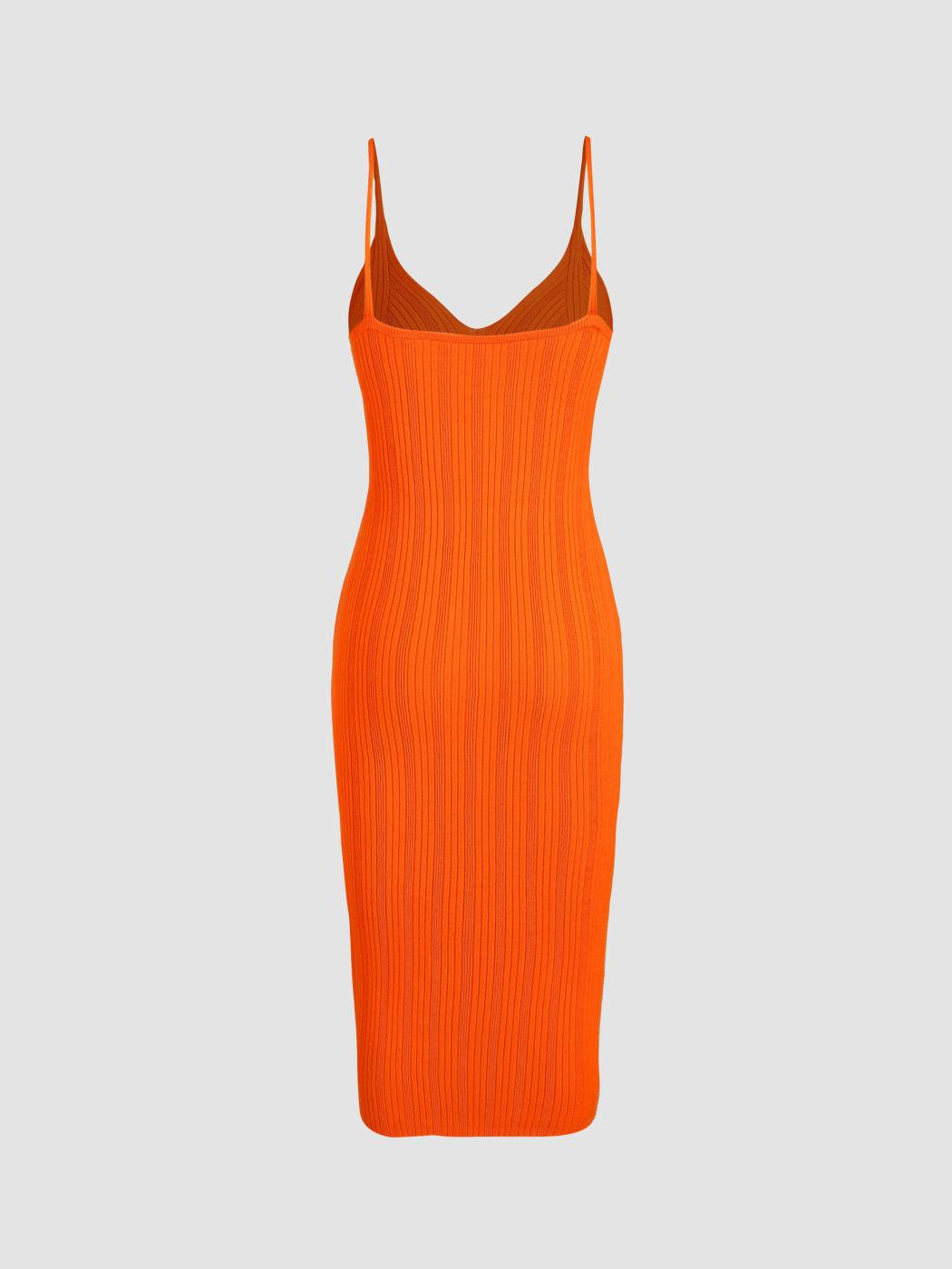 Lighteme Orange Damen Sommerkleid