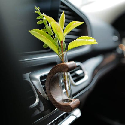 Vase à fleurs miniature en bois pour voiture compacte Lighteme