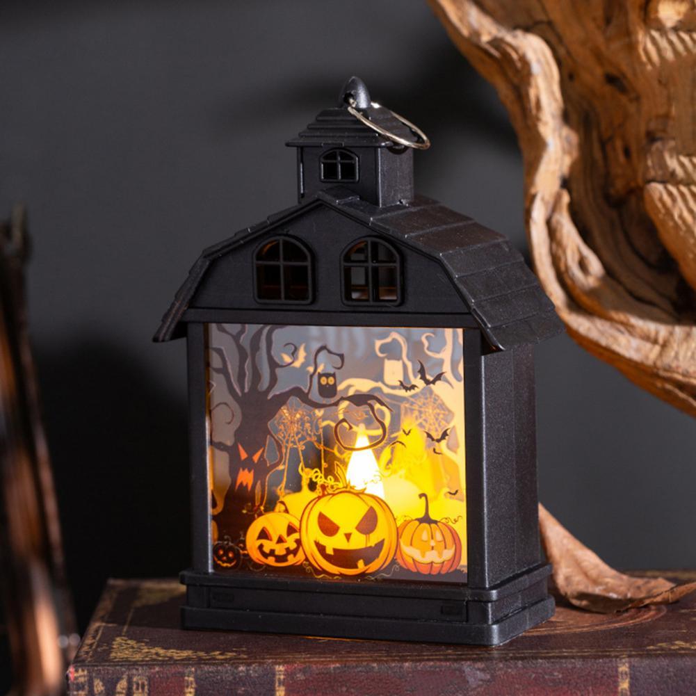 Lanterne d'Halloween vintage Lighteme avec bougie sans flamme - Lot de 4