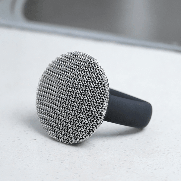 Lighteme Langlebiger Kettenschrubber aus Edelstahl für Gusseisenpfannen