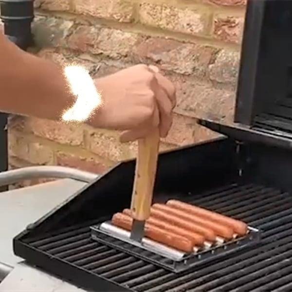 Lighteme BBQ-Hotdog-Rollständer aus Edelstahl mit Griff