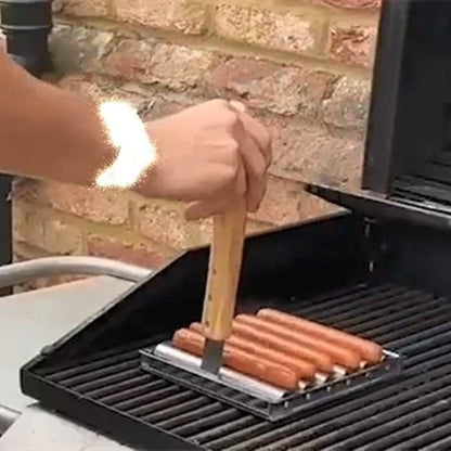Lighteme BBQ-Hotdog-Rollständer aus Edelstahl mit Griff