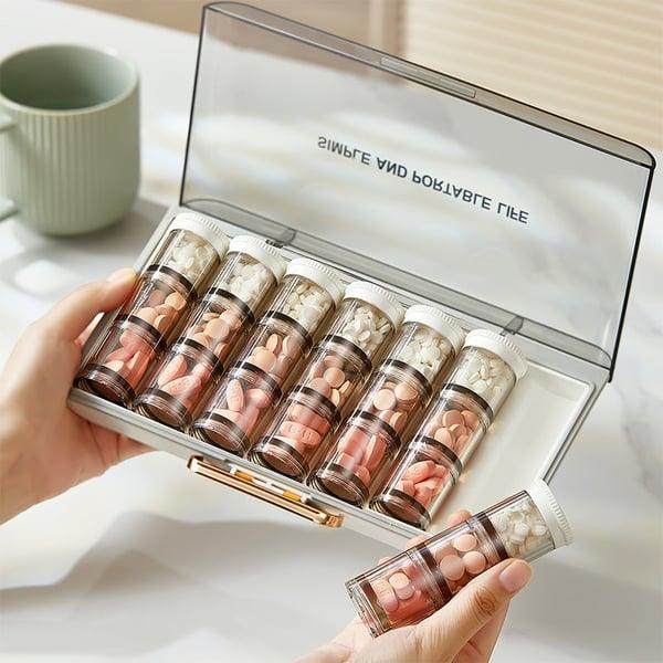 Tragbare Pillendose mit großem Fassungsvermögen von Lighteme für die Woche