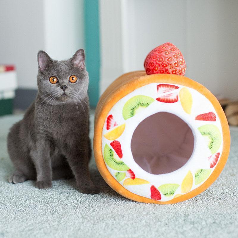 Lighteme Extra Plush Cat Fruit Roll Bed