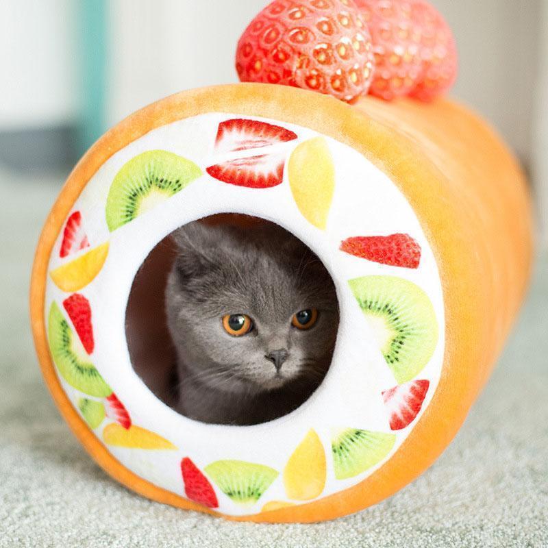 Lighteme Extra Plush Cat Fruit Roll Bed