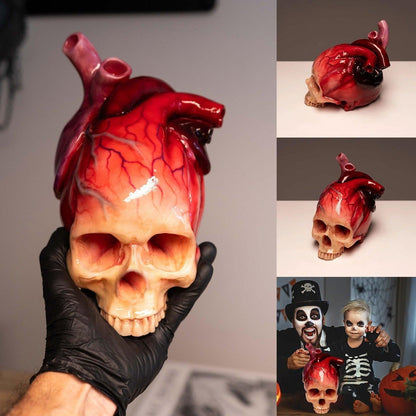 Sculpture réaliste de crâne en forme de cœur pour Halloween de Lighteme