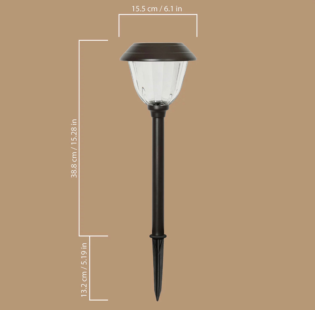 Lot de 10 lampes solaires LED Lighteme pour allées d'extérieur, acier inoxydable, 15 lumens (bronze)