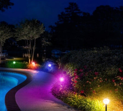 Lot de 4 lampes solaires LED Lighteme pour allées, 8 couleurs changeantes, étanches, pour extérieur