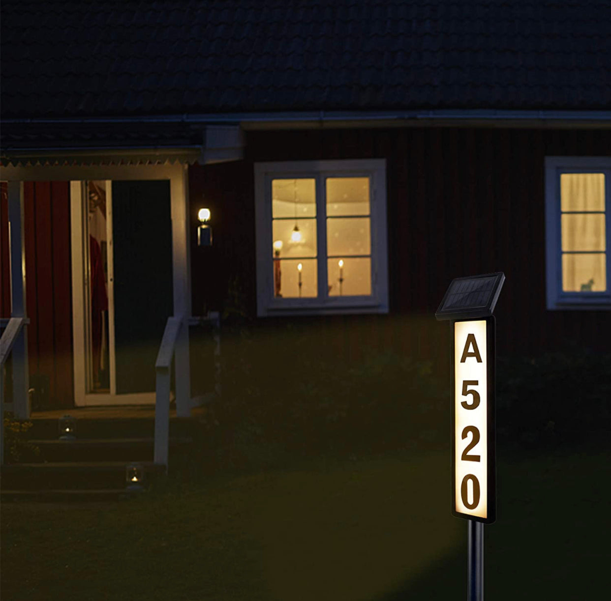 Lighteme Solar beleuchtetes Hausnummernschild, 25 Lumen, fünfstellig