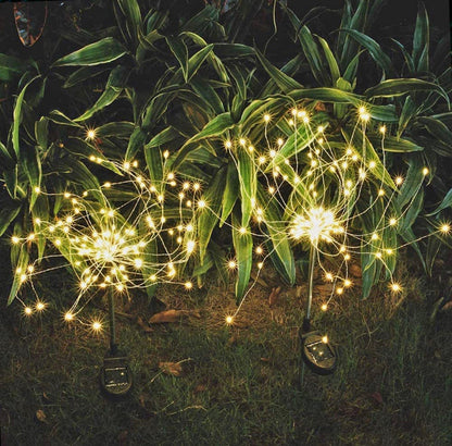 (Lot de 2) Guirlande lumineuse solaire de jardin Lighteme avec feux d'artifice et 2 modes d'éclairage : clignotant et fixe 