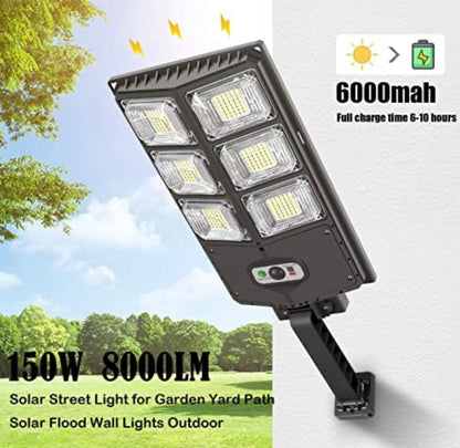 Lampes solaires Lighteme 150 W, 3 modes, applique murale solaire à LED avec détecteur de mouvement et télécommande, 8 000 lm