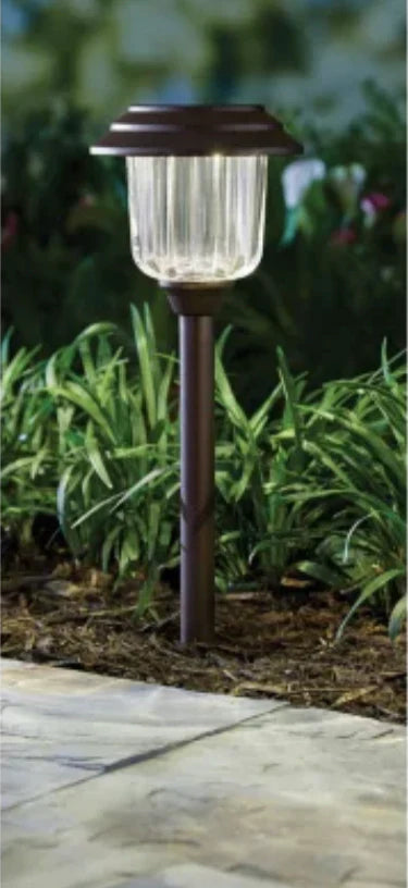 Lighteme Solar LED Pathway Lights, Stainless Steel 12 Lumens (6 Pack)