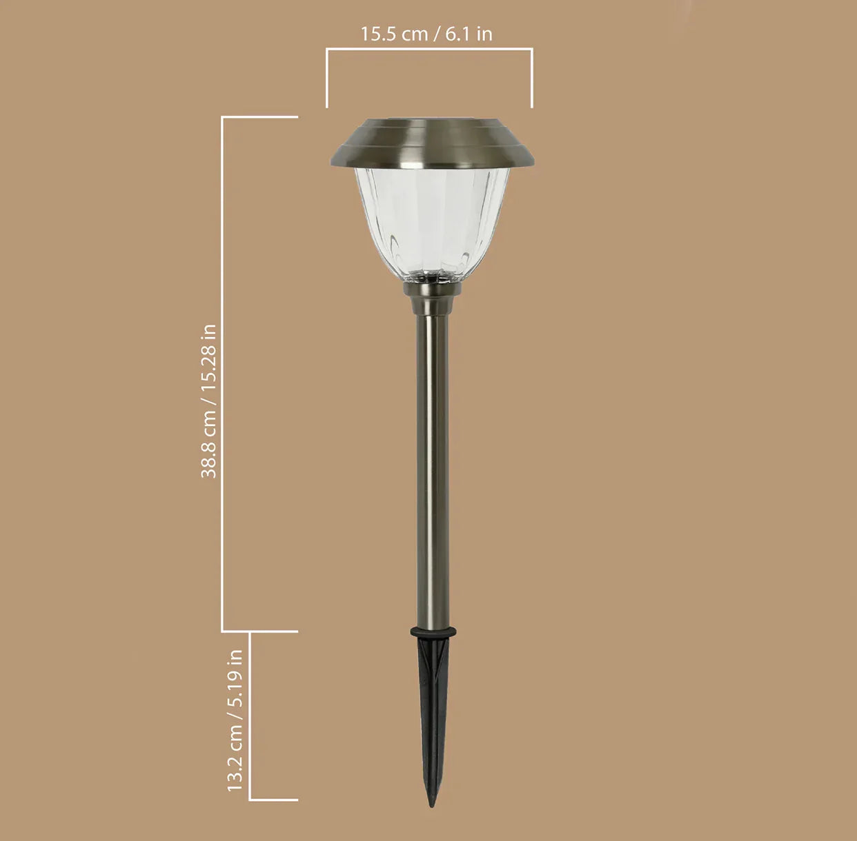 Lighteme Solar LED Pathway Lights, Stainless Steel 12 Lumens (6 Pack)