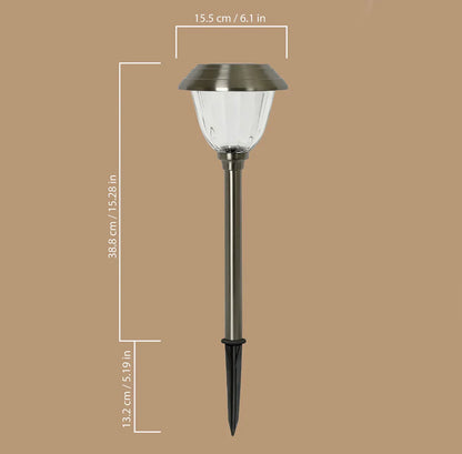 Lighteme 10er-Pack Solar-Wege-LED-Leuchten für den Außenbereich, 15 Lumen, Edelstahl 