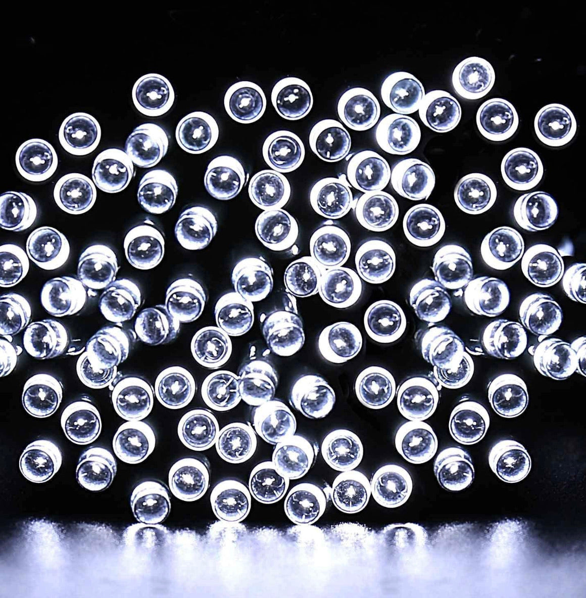 Lighteme 33Ft Solar-LED-Lichterkette 100LED Hellgrünes Kabel 