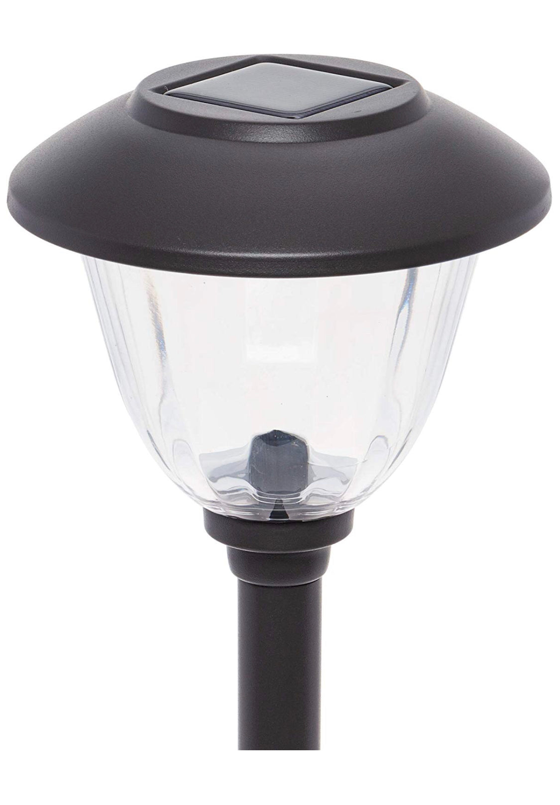 Lighteme Solar Outdoor Pathway Lights Stainless Steel And Glass LED Lights- 8 Pack