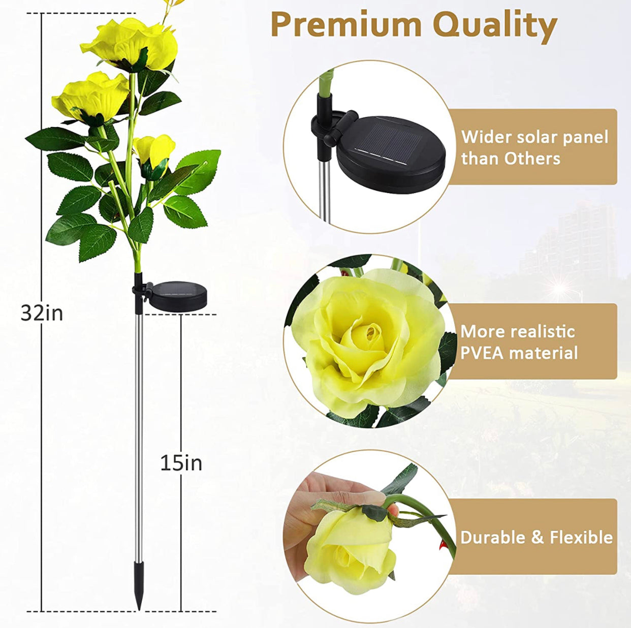 Lighteme Solar-LED-Rosenblumenlicht (2er-Pack)