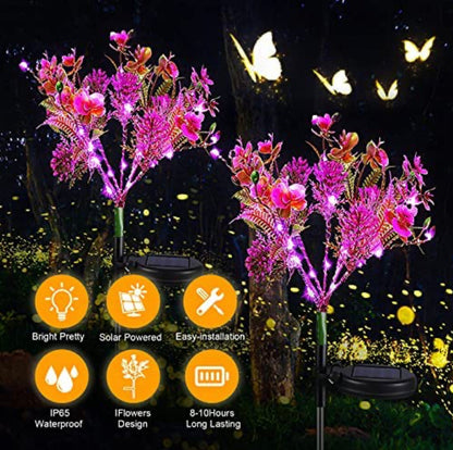 Lot de 2 lampes solaires Lighteme en forme de fleurs de phalaenopsis, étanches 